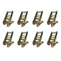 Tie 4 Safe 2" Short Handle Ratchet Buckle Tow Dolly Truck Trailer Flatbed Car Hauler, 8PK RB02CK-52-8